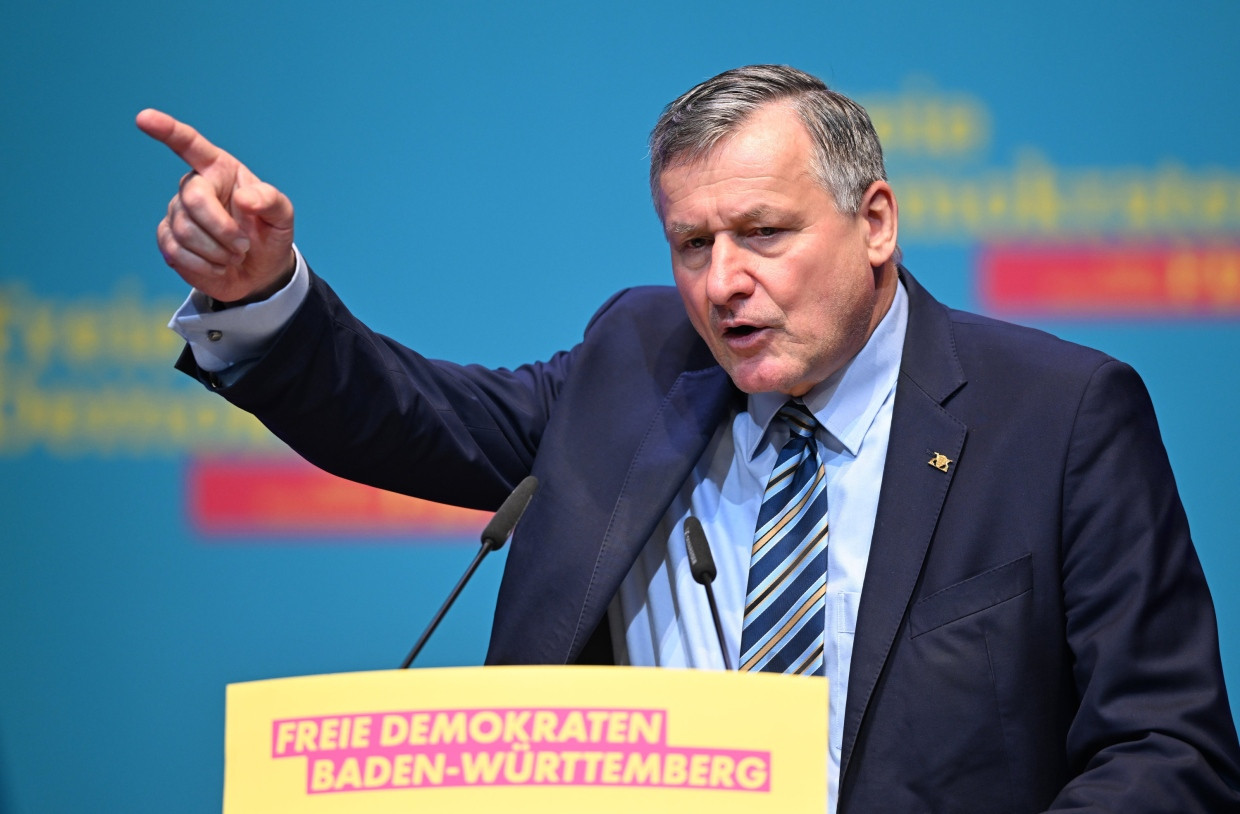 FDP-Fraktionsvorsitzender im baden-württembergischen Landtag, Hans-Ulrich Rülke, im Januar in Fellbach