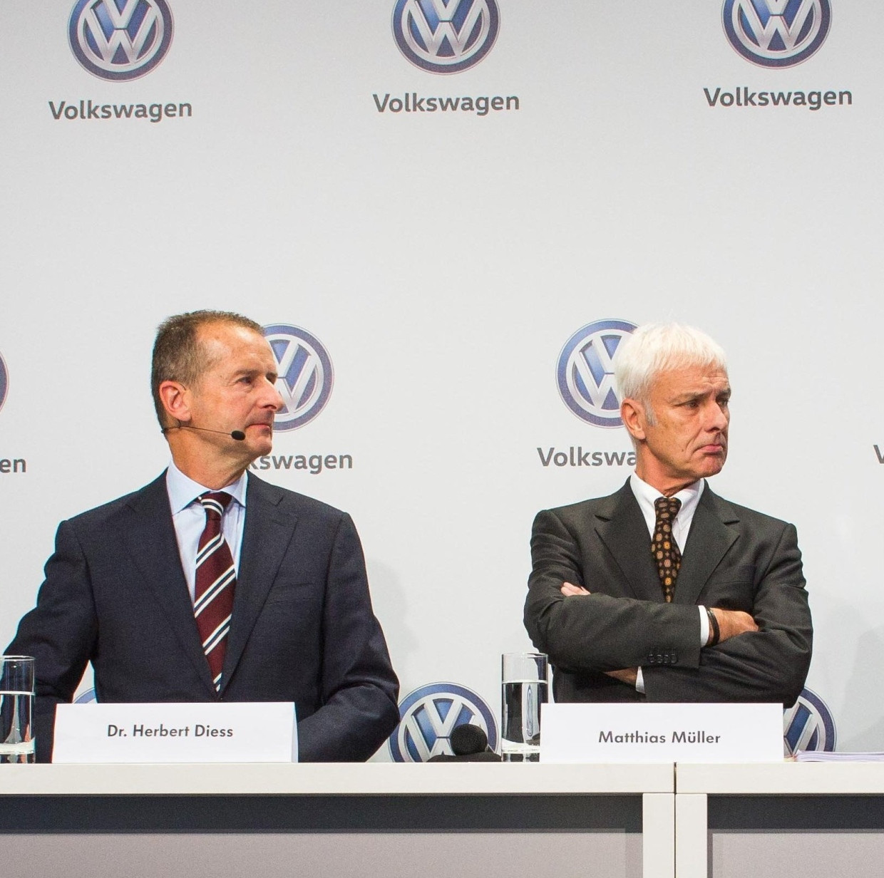 VW-Manager Diess (links) und Müller 2016.