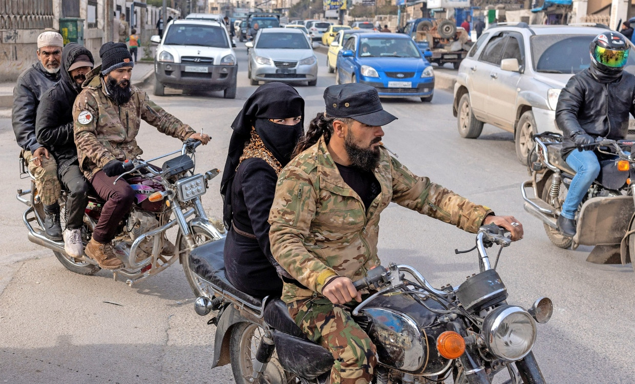 Straßenverkehr in Idlib im Dezember