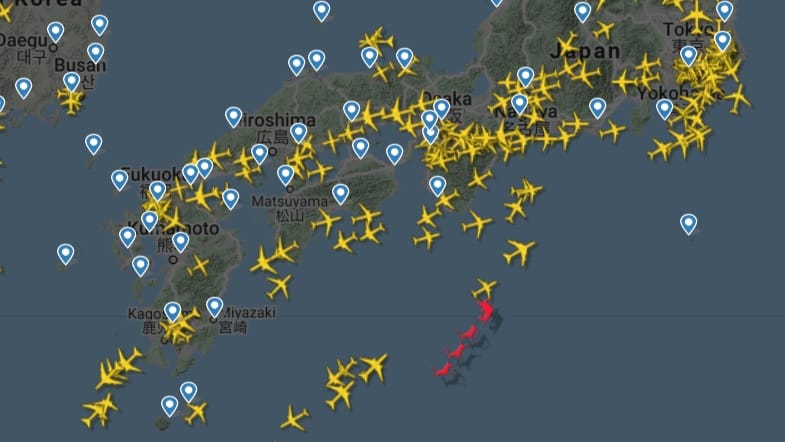 Screenshot von Flightradar.com: Am Morgen des 24. Dezember befand sich der Weihnachtsmann noch in Asien.