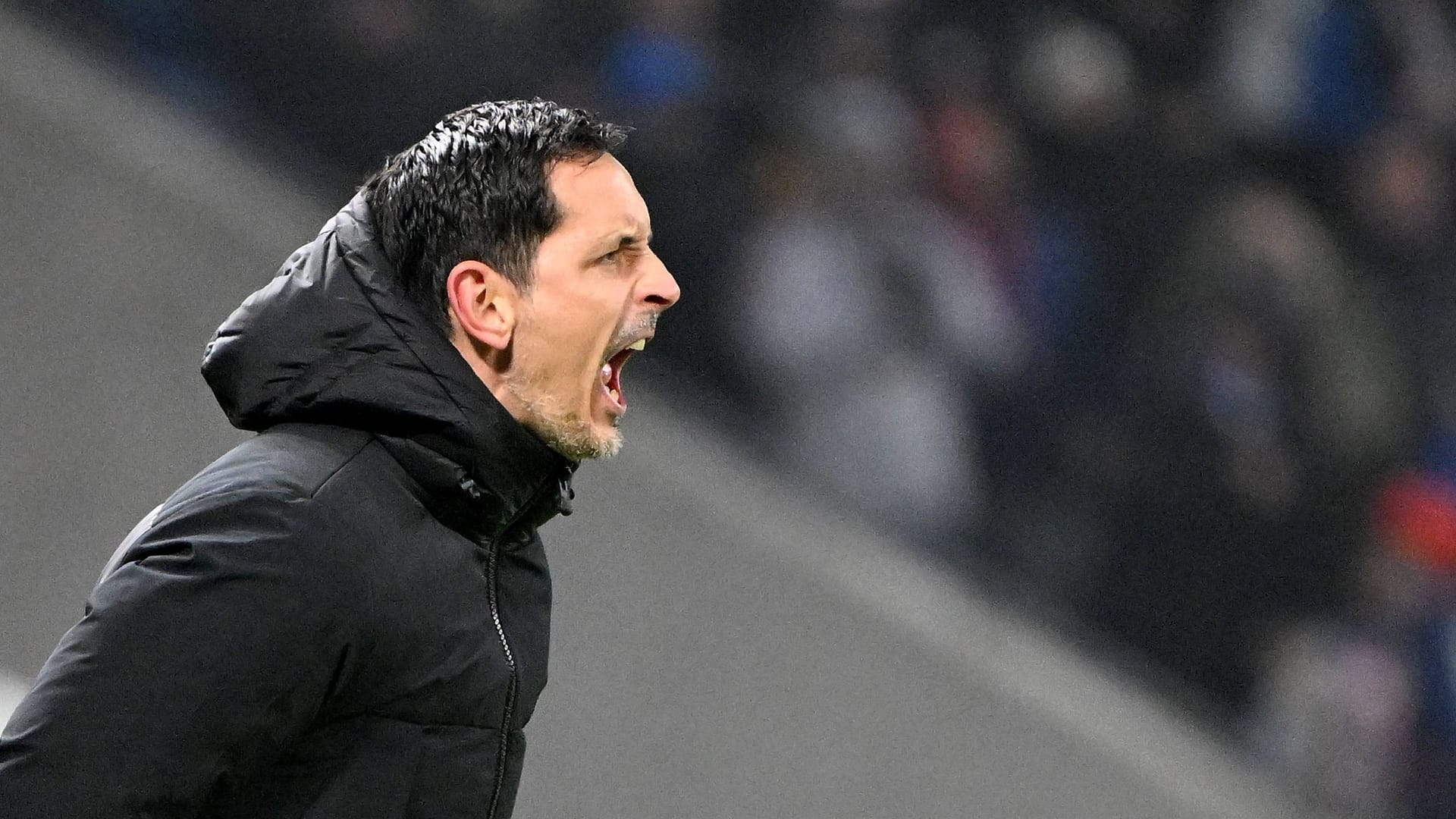 Dino Toppmöller: Der Frankfurt-Coach sah nach dem Spiel gegen Lyon die Rote Karte.