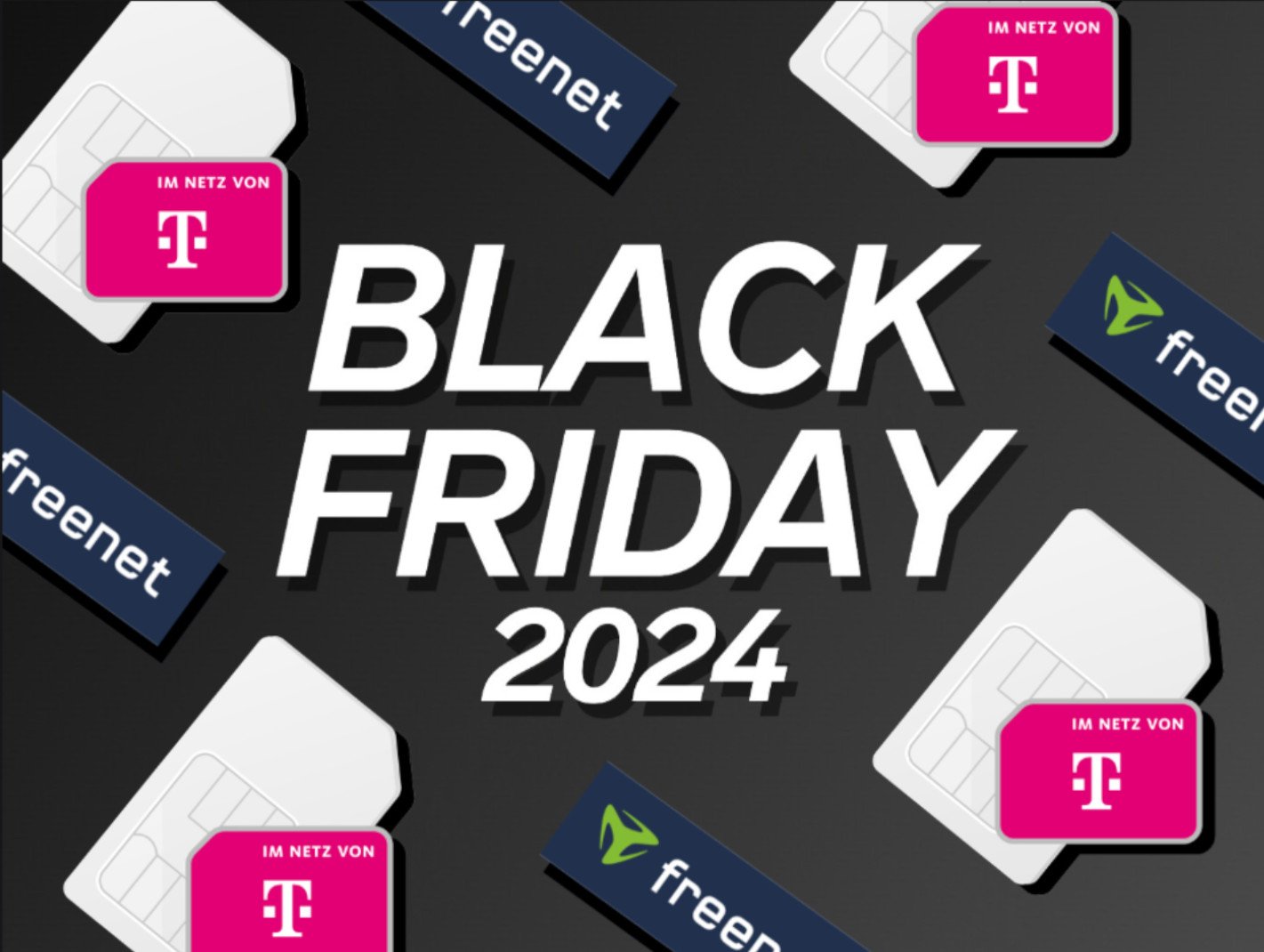 Bei Freenet sichert ihr euch noch ein letztes Black-Friday-Angebot: Eine Allnet Flat mit 80 GB 5G-Datenvolumen im Telekom-Netz gibt's für 14,99 Euro pro Monat.