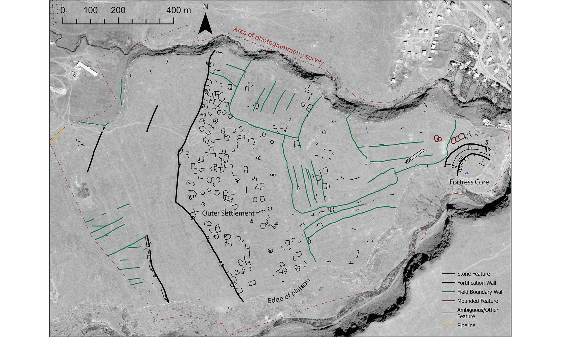 Karte von Dmanisis Gora mit Kennzeichnung der archäologischen Funde