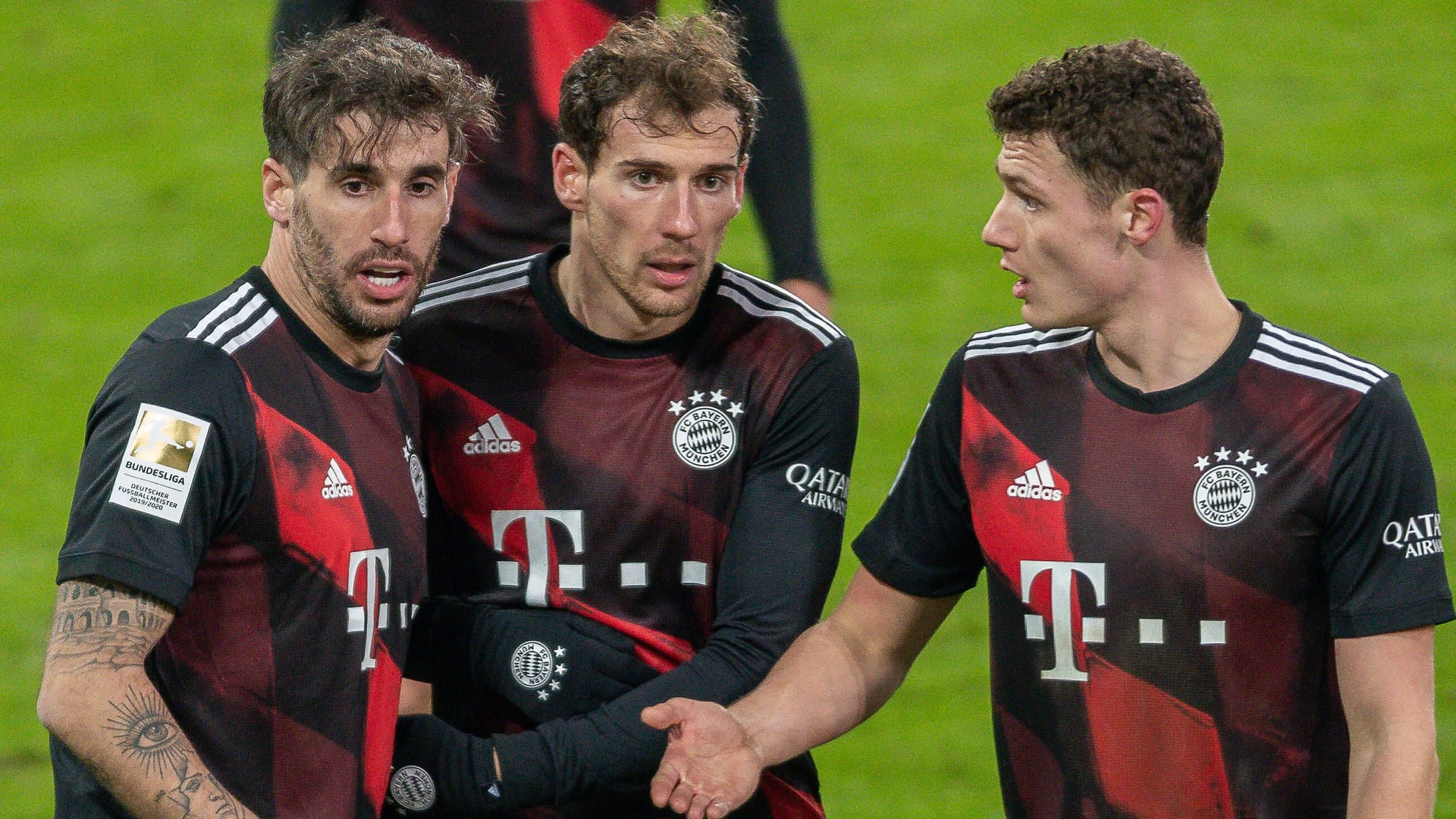 Javi Martínez, Leon Goretzka und Benjamin Pavard (v. l. n. r.): Der Spanier und der Franzose haben die Bayern inzwischen verlassen.