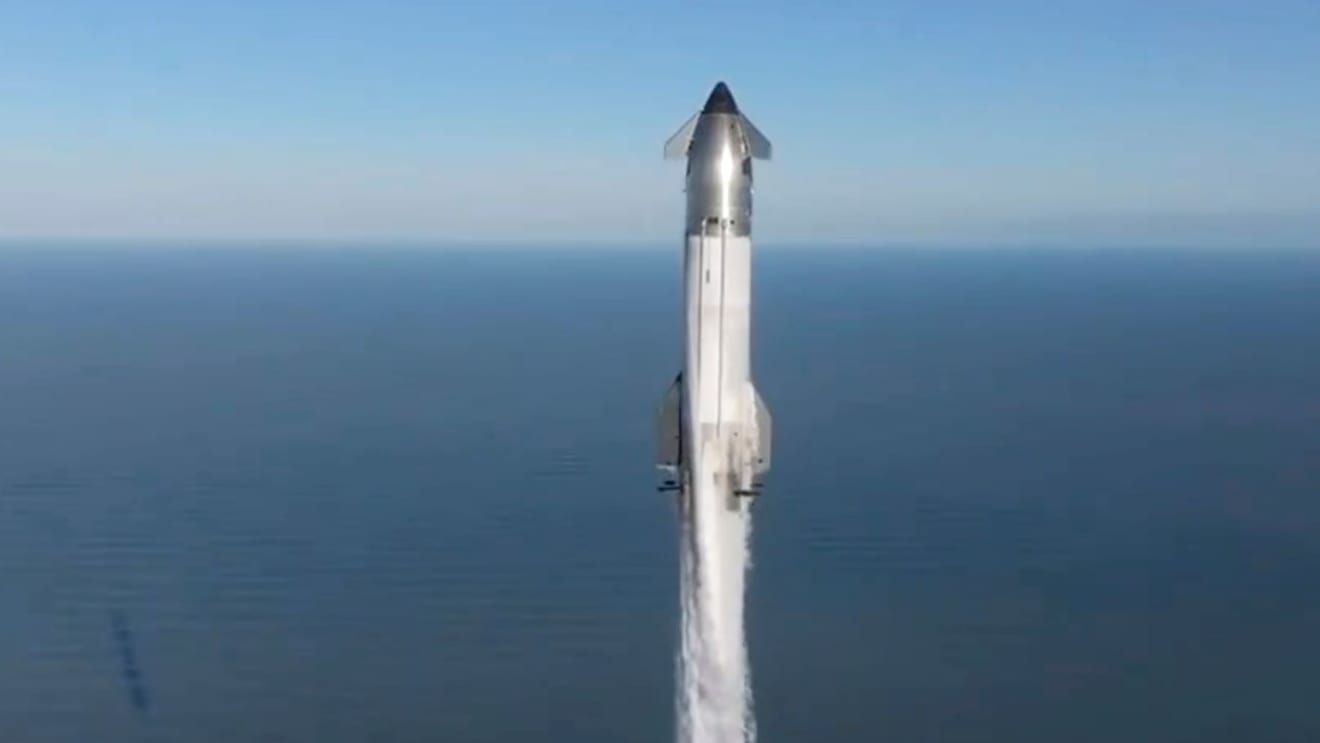 Die Starship-Rakete von SpaceX beim Start in Texas.