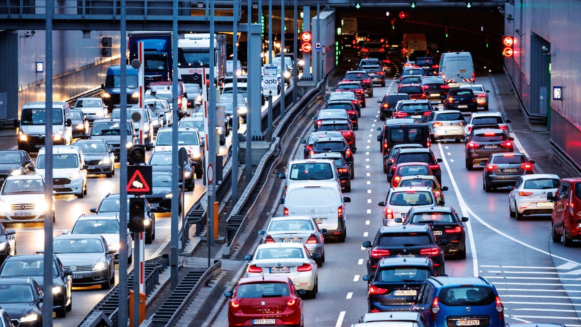 Stau im Berufsverkehr in München