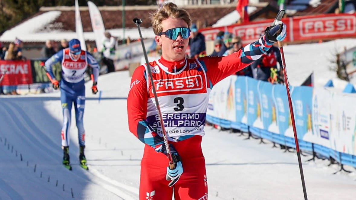 Vulgärer Jubel? Mathias Holbæk beim Zieleinlauf bei der U23-WM.