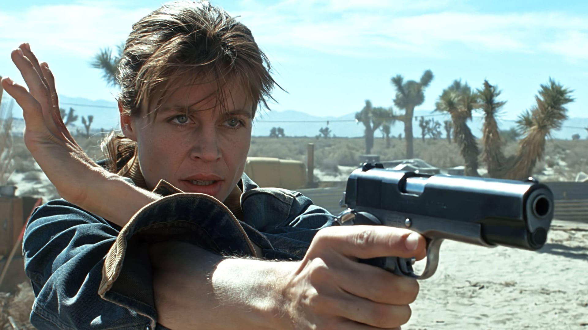 Linda Hamilton: 1991 schlüpfte sie zum zweiten Mal in die Rolle der Sarah Connor.