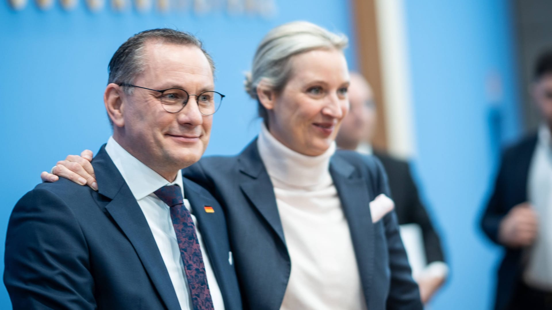 Tino Chrupalla (l.) und Alice Weidel: Sie sind Parteivorsitzende der AfD.