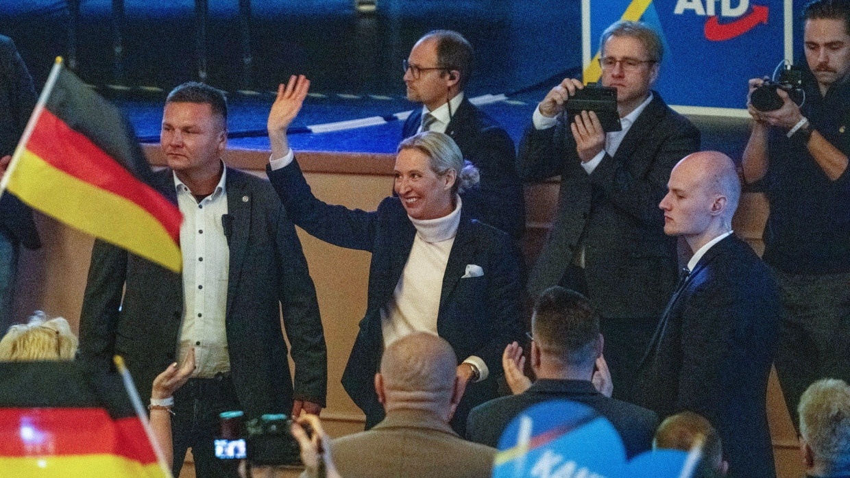 AfD-Kanzlerkandidatin Alice Weidel bei einer Wahlkampfveranstaltung am 9. Februar 2025 in Heidenheim