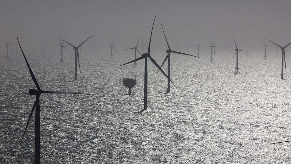 Offshore-Windpark von RWE vor Helgoland.