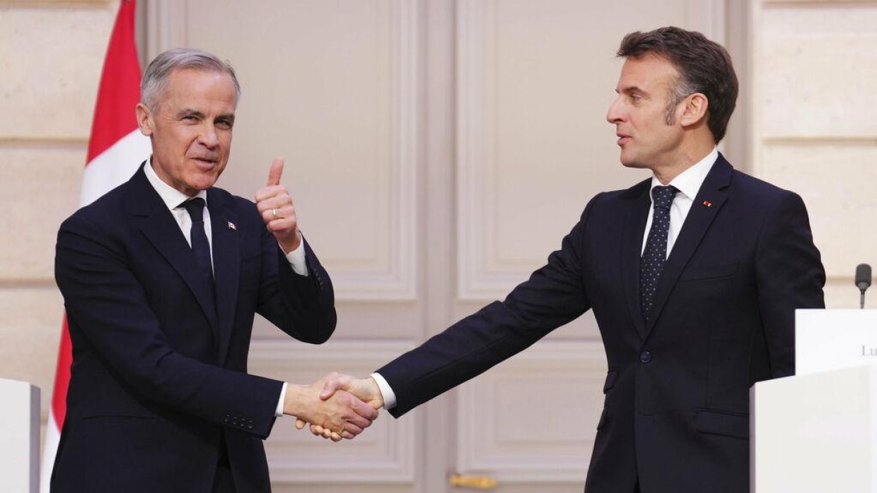 Signal an Washington: Mark Carney (l.) und Emmanuel Macron wollen die Zusammenarbeit zwischen Kanada und Frankreich vertiefen.