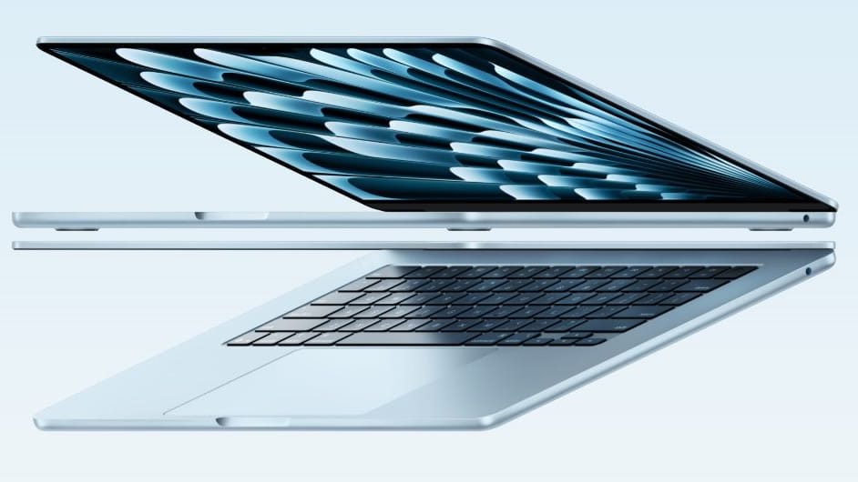 Neue Farbe: Apples Macbook Air gibt es jetzt auch in Himmelblau.