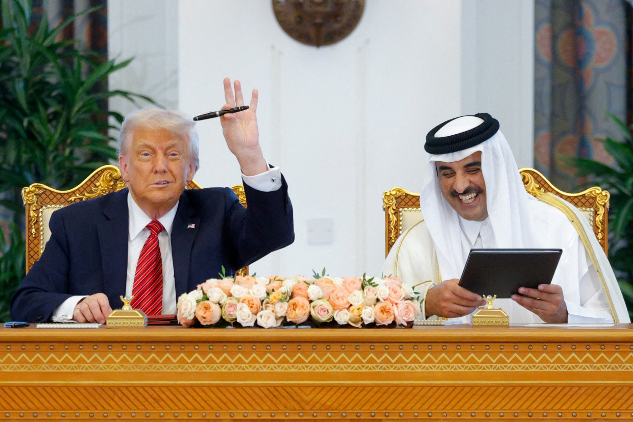 Donald Trump und Scheich Tamin bin Hamad Al-Thani am 14. Mai in Doha