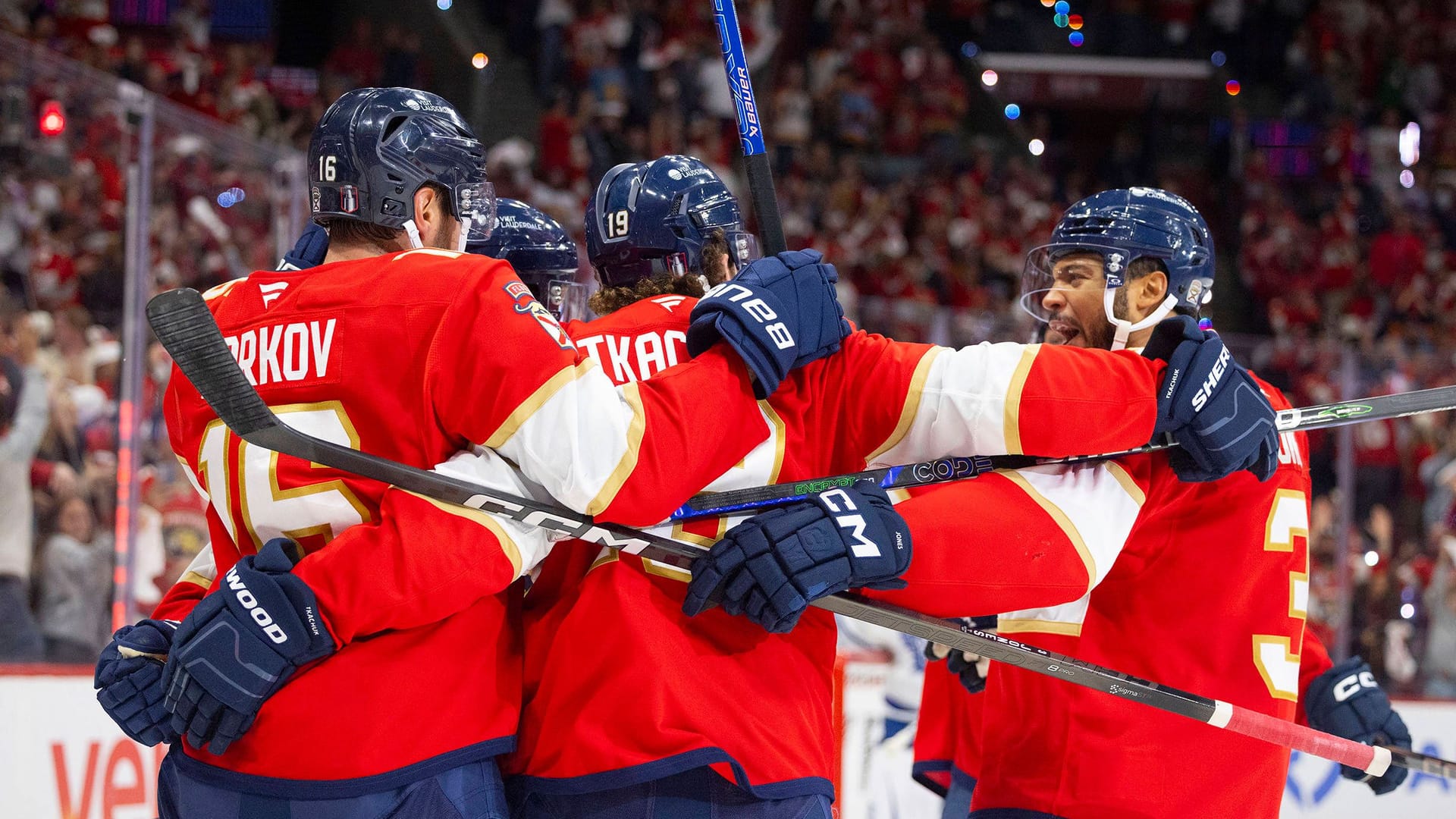 Spieler der Florida Panthers im Match gegen die Toronto Maple Leafs. Spieler der Florida Panthers im Match gegen die Toronto Maple Leafs.