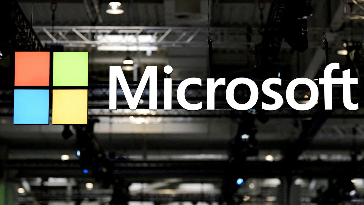 Microsoft-Logo auf der Hannover-Messe