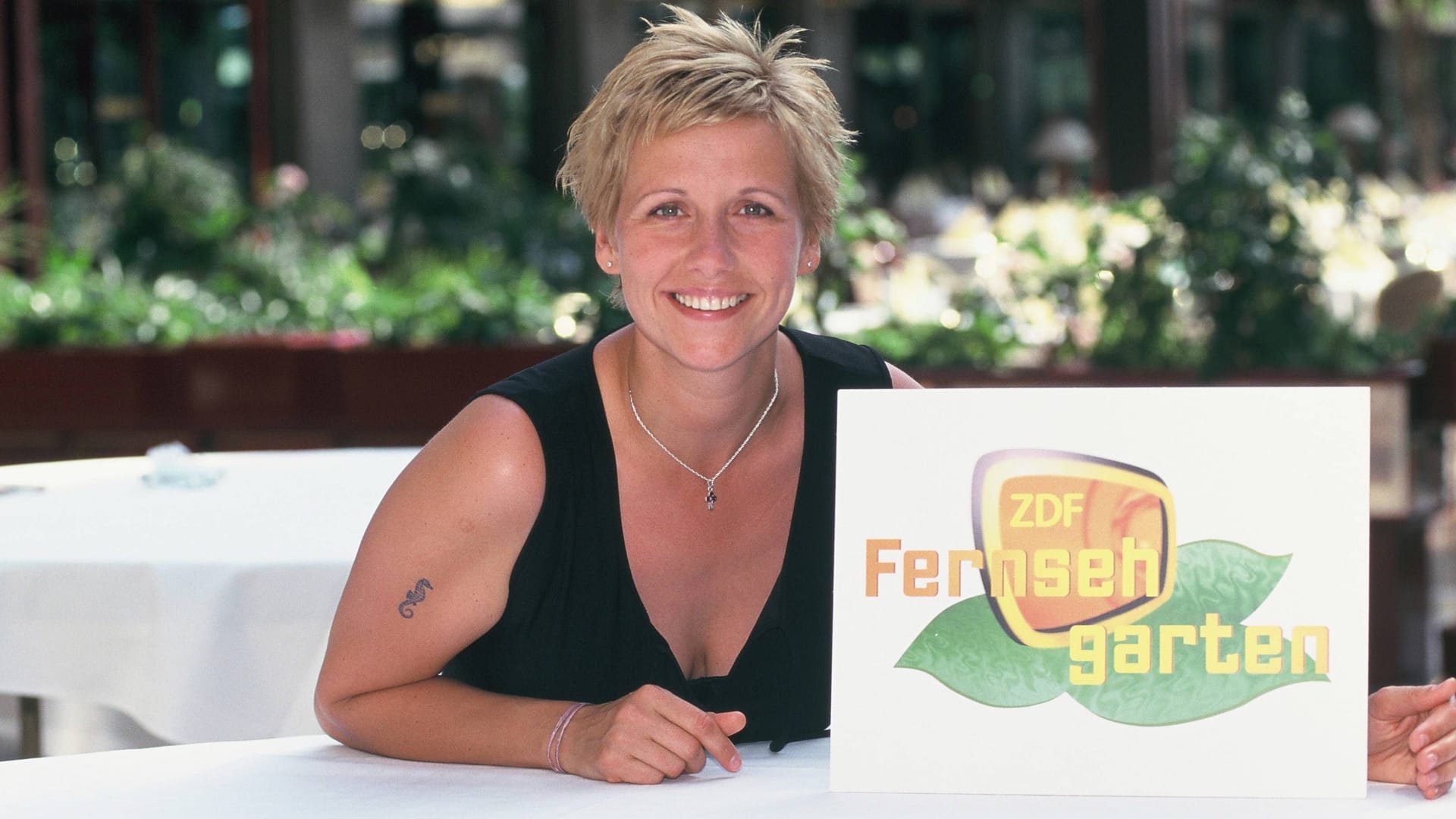 Andrea Kiewel im Jahr 2000: Die Moderatorin präsentiert den "ZDF-Fernsehgarten" seit einem Vierteljahrhundert. Andrea Kiewel im Jahr 2000: Die Moderatorin präsentiert den "ZDF-Fernsehgarten" seit einem Vierteljahrhundert.