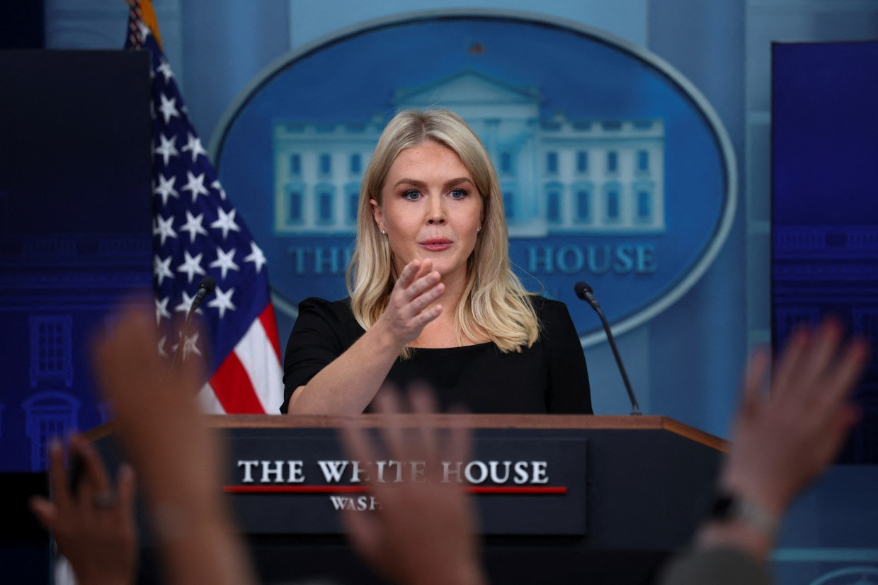 Nimmt unliebsame Journalisten seltener dran: Trumps Pressesprecherin Karoline Leavitt