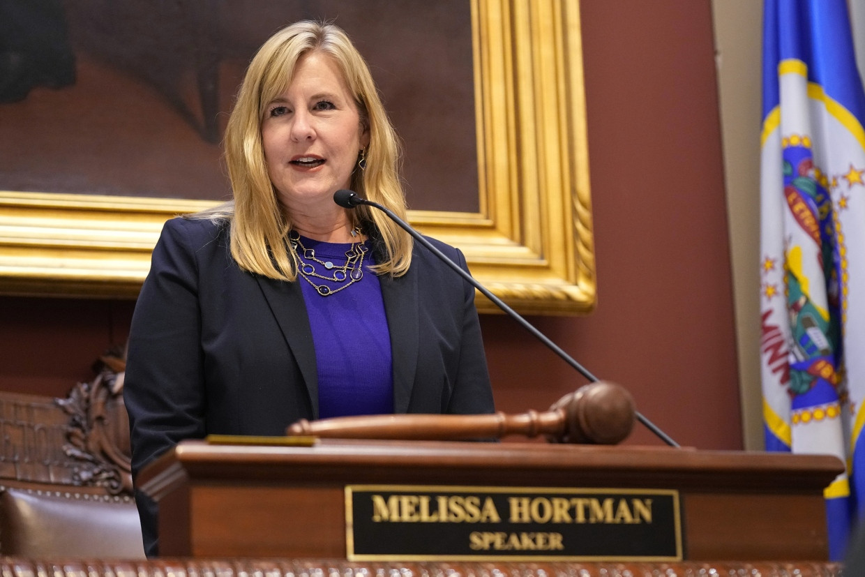 Melissa Hortman bei einer Sitzung im Plenarsaal des Repräsentantenhauses 2023.