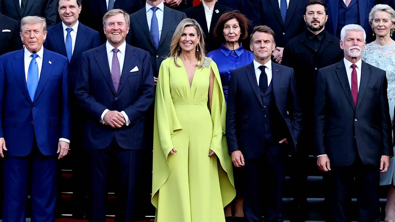 König Willem-Alexander und Königin Máxima: Sie empfingen die Staats- und Regierungschefs der Nato-Länder. König Willem-Alexander und Königin Máxima: Sie empfingen die Staats- und Regierungschefs der Nato-Länder.