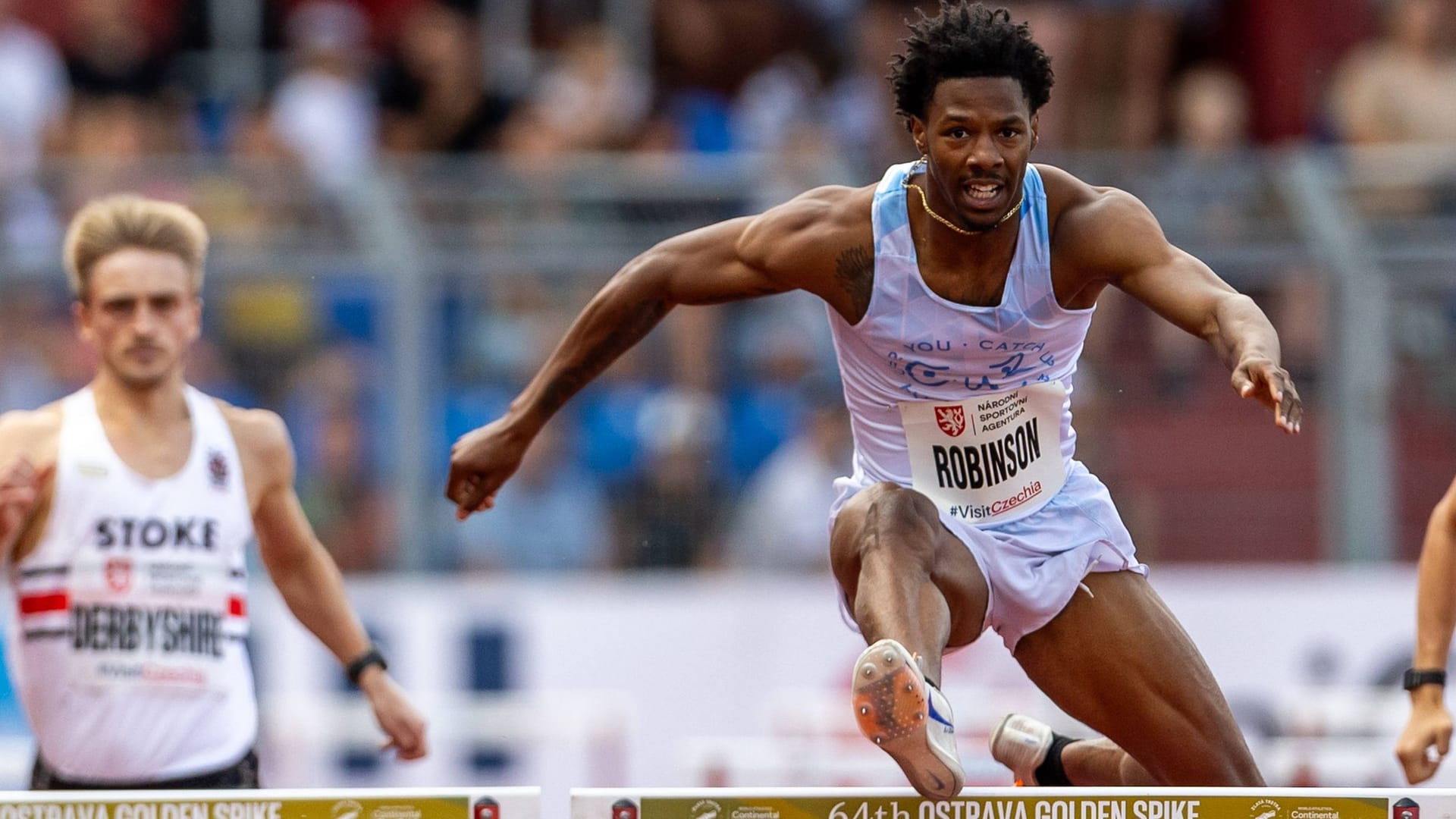Chris Robinson: Der US-Amerikaner triumphierte über die 400 Meter Hürden. Chris Robinson: Der US-Amerikaner triumphierte über die 400 Meter Hürden.