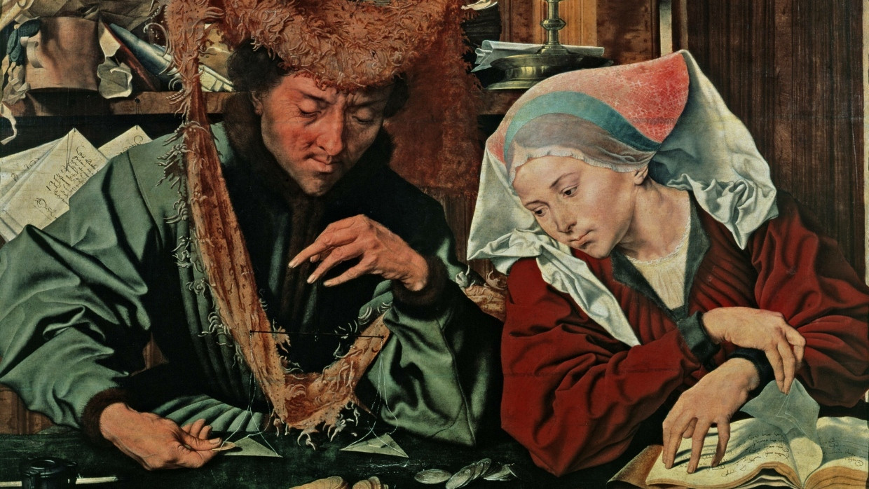 Darstellung des Frühkapitalismus: „Der Geldwechsler und seine Frau“ von Marinus van Reymerswaele