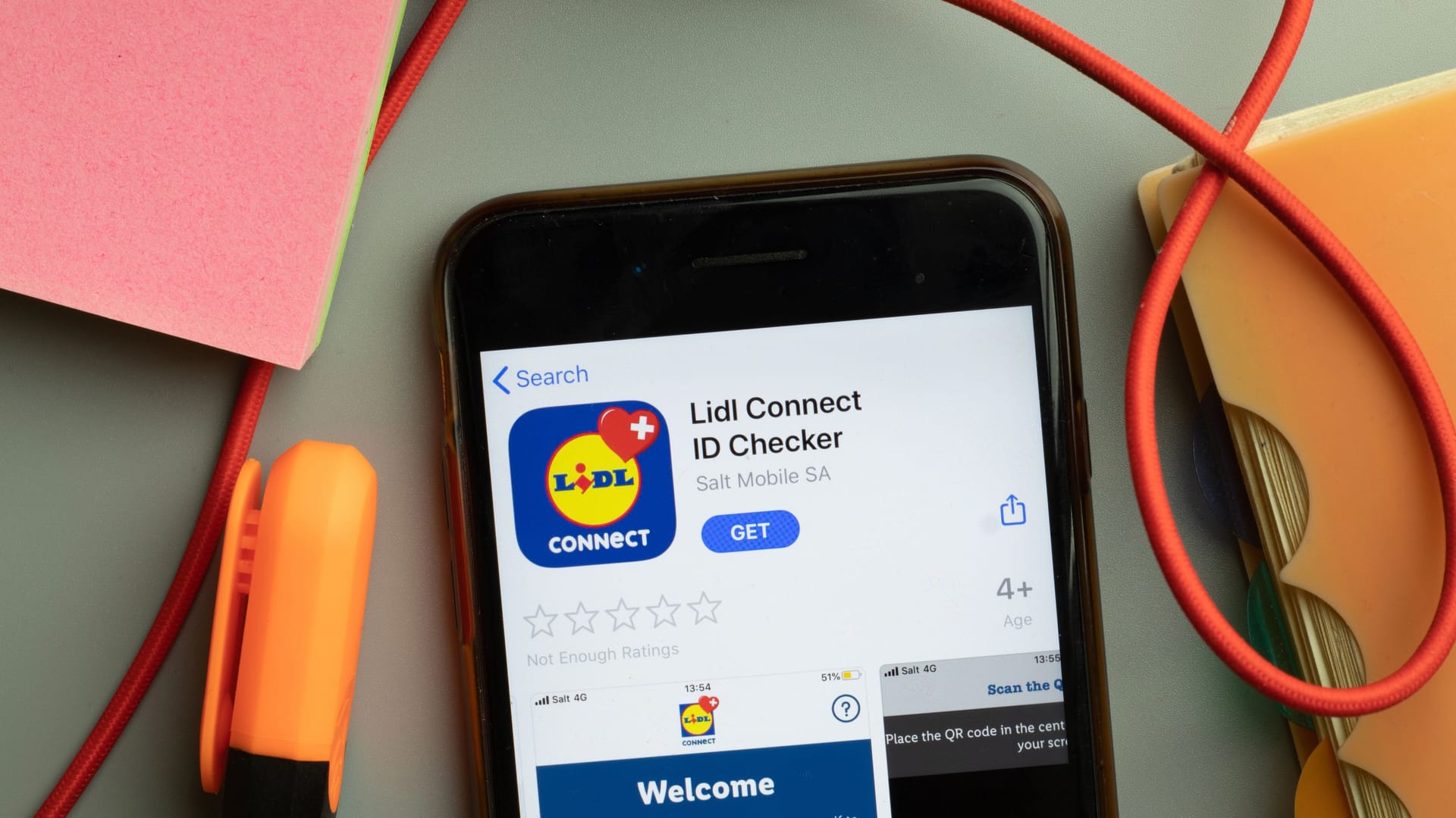 New York, United States - 7 November 2020: Lidl Connect ID Checker app store logo on phone screen, Illustrative Editorial New York, United States - 7 November 2020: Lidl Connect ID Checker app store logo on phone screen, Illustrative Editorial