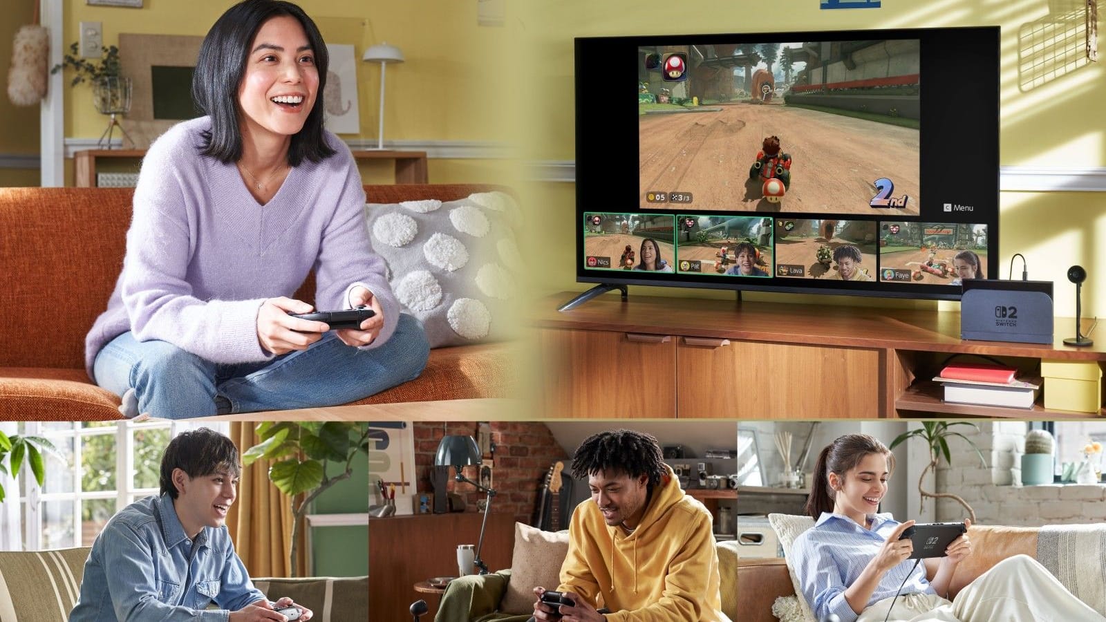 Mit der optionalen Kamera können sich Switch-2-Nutzer ihre Spielfreunde ins Haus holen. Mit der optionalen Kamera können sich Switch-2-Nutzer ihre Spielfreunde ins Haus holen.