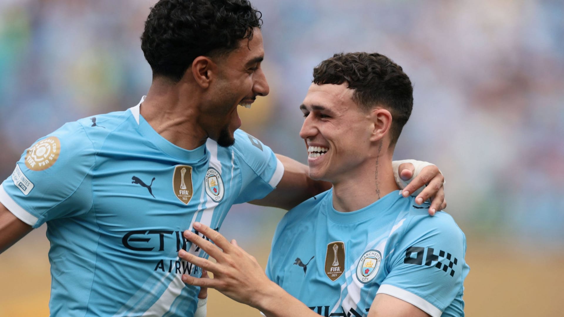 Omar Marmoush (l.) und Phil Foden: Die "Skyblues" erzielten das schnellste Tor der KLub-WM-Geschichte. Omar Marmoush (l.) und Phil Foden: Die "Skyblues" erzielten das schnellste Tor der KLub-WM-Geschichte.