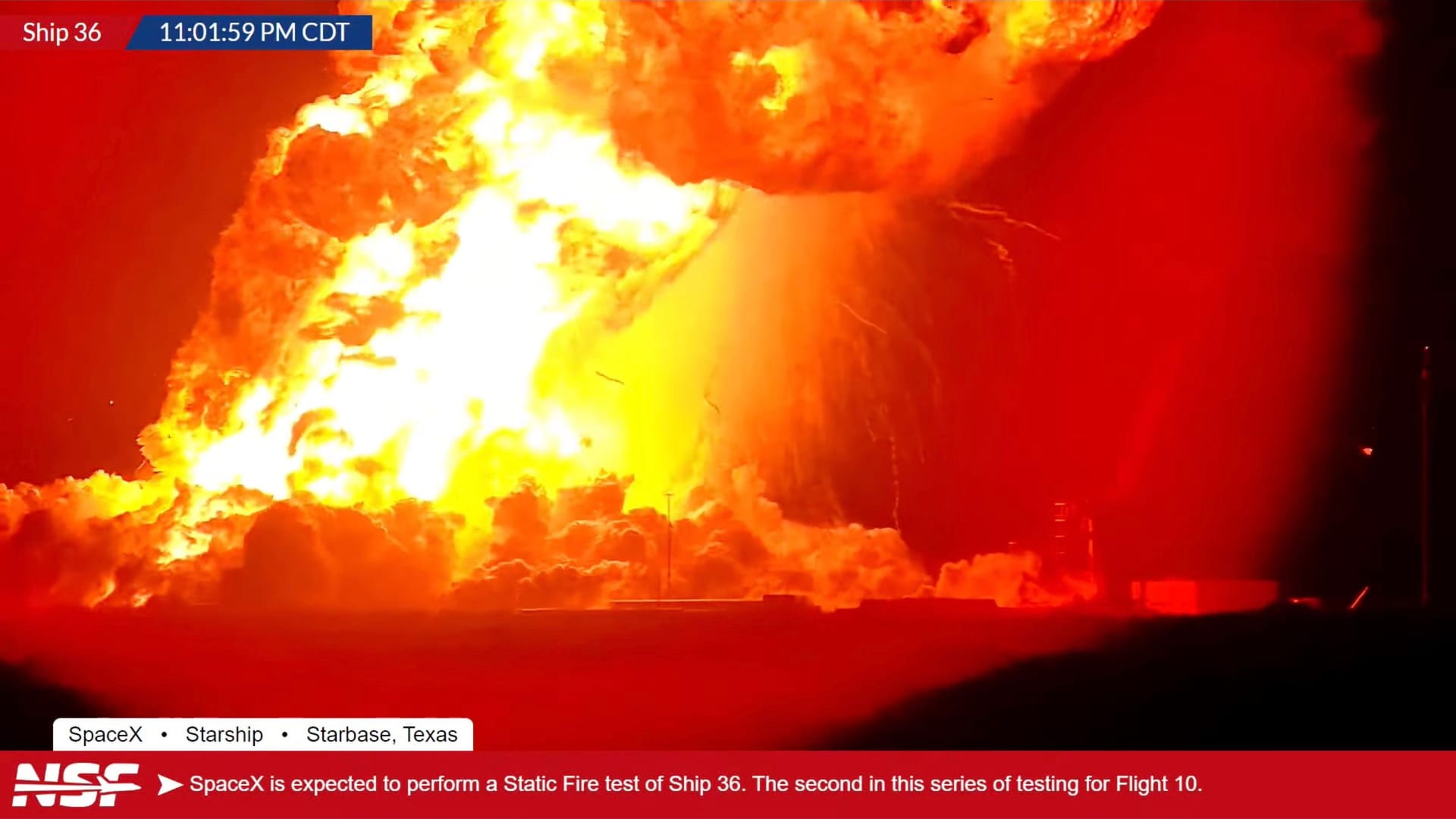 Ein Video zeigt die Explosion der "Starship"-Rakete auf ihrem Startplatz im US-Bundesstaat Texas. Ein Video zeigt die Explosion der "Starship"-Rakete auf ihrem Startplatz im US-Bundesstaat Texas.