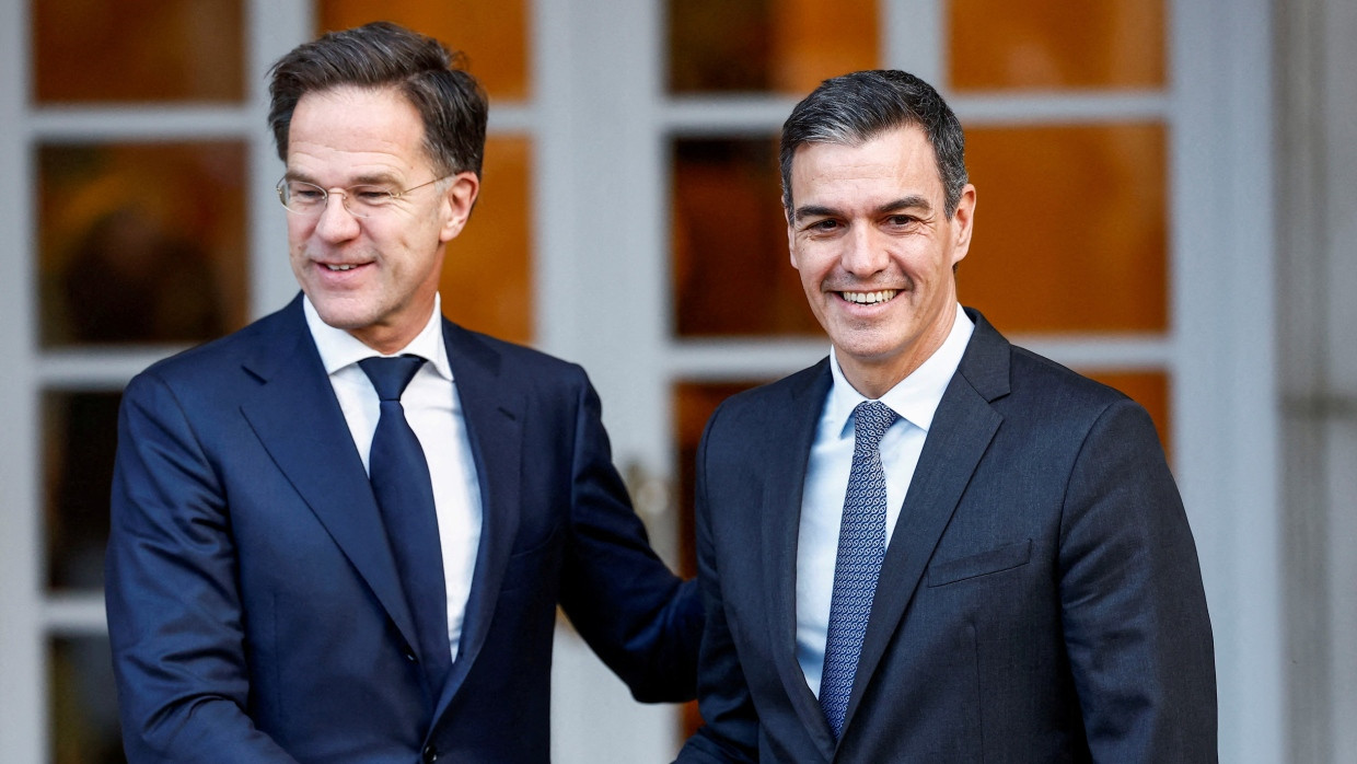 NATO-Generalsekretär Mark Rutte und Spaniens Ministerpräsident Pedro Sánchez im Januar in Madrid