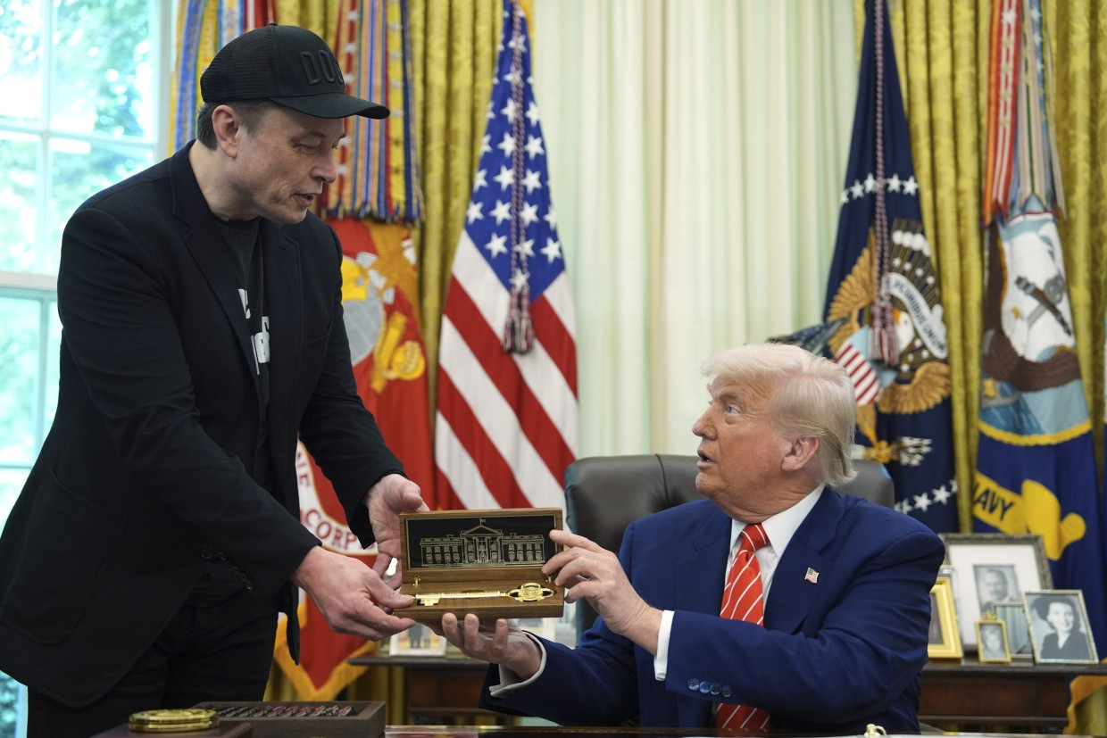 Letzte Begegnung: Musk erhielt am 31. Mai von Trump einen goldenen Schlüssel für das Weiße Haus.