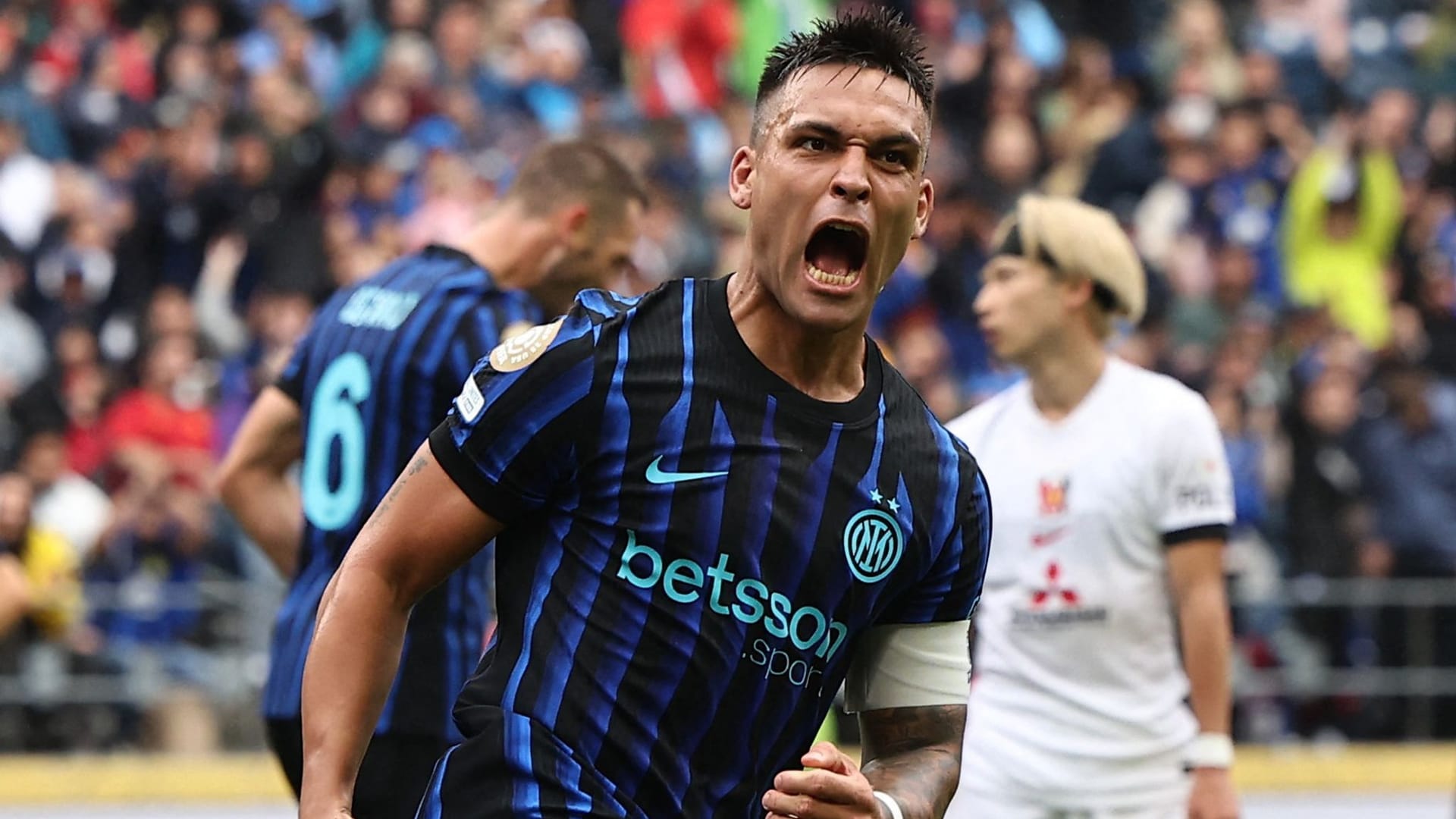 Brachte Inters Sieg mit seinem Tor auf den Weg: Lautaro Martínez jubelt im Spiel gegen Urawa. Brachte Inters Sieg mit seinem Tor auf den Weg: Lautaro Martínez jubelt im Spiel gegen Urawa.