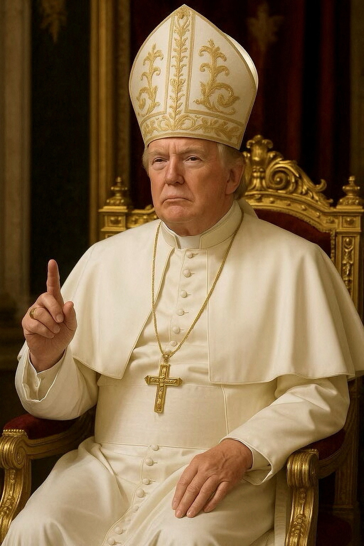 Nach dem Tod von Franziskus: Trump teilt ein KI-generiertes Bild, das ihn als Papst zeigt.