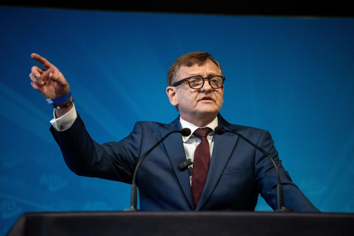 Der stellvertretende AfD-Vorsitzende Kay Gottschalk auf einem Landesparteitag in Nordrhein-Westfalen