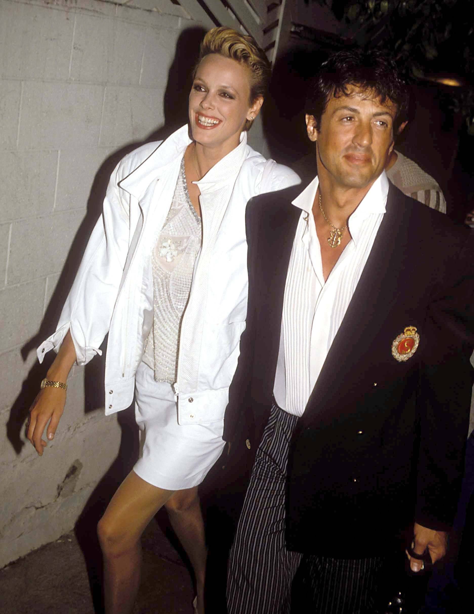 Brigitte Nielsen und Sylvester Stallone im Jahr 1983 Brigitte Nielsen und Sylvester Stallone im Jahr 1983