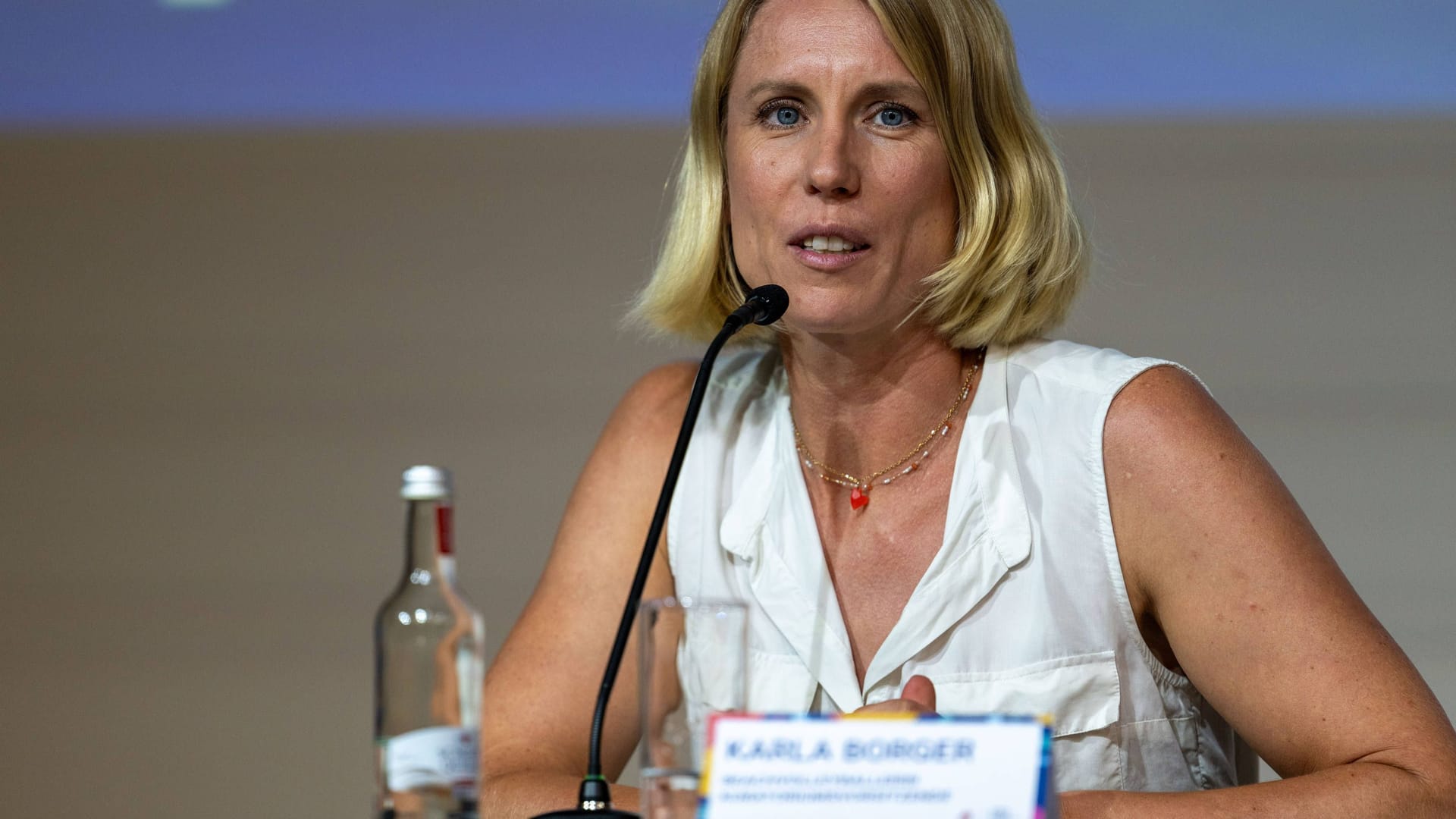 Die Eröffnungs-Pressekonferenz der Fisu Games am Dienstag, unter anderem mit Karla Borger, ehemalige Vizeweltmeisterin im Volleyball. Die Eröffnungs-Pressekonferenz der Fisu Games am Dienstag, unter anderem mit Karla Borger, ehemalige Vizeweltmeisterin im Volleyball.