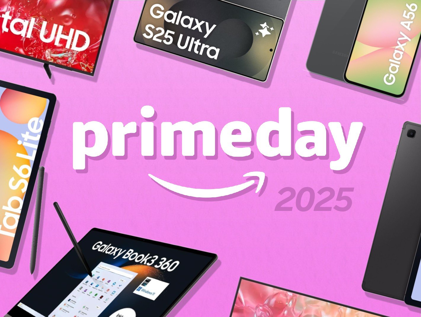 Beispielabbildungen für die Samsung-Angebote am Amazon Prime Day 2025.