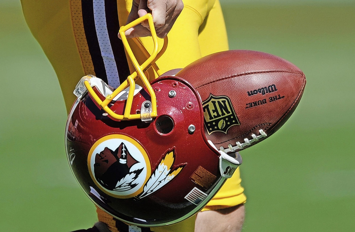 Altes Logo: Helm eines Spielers bei einem NFL-Spiel im September 2012