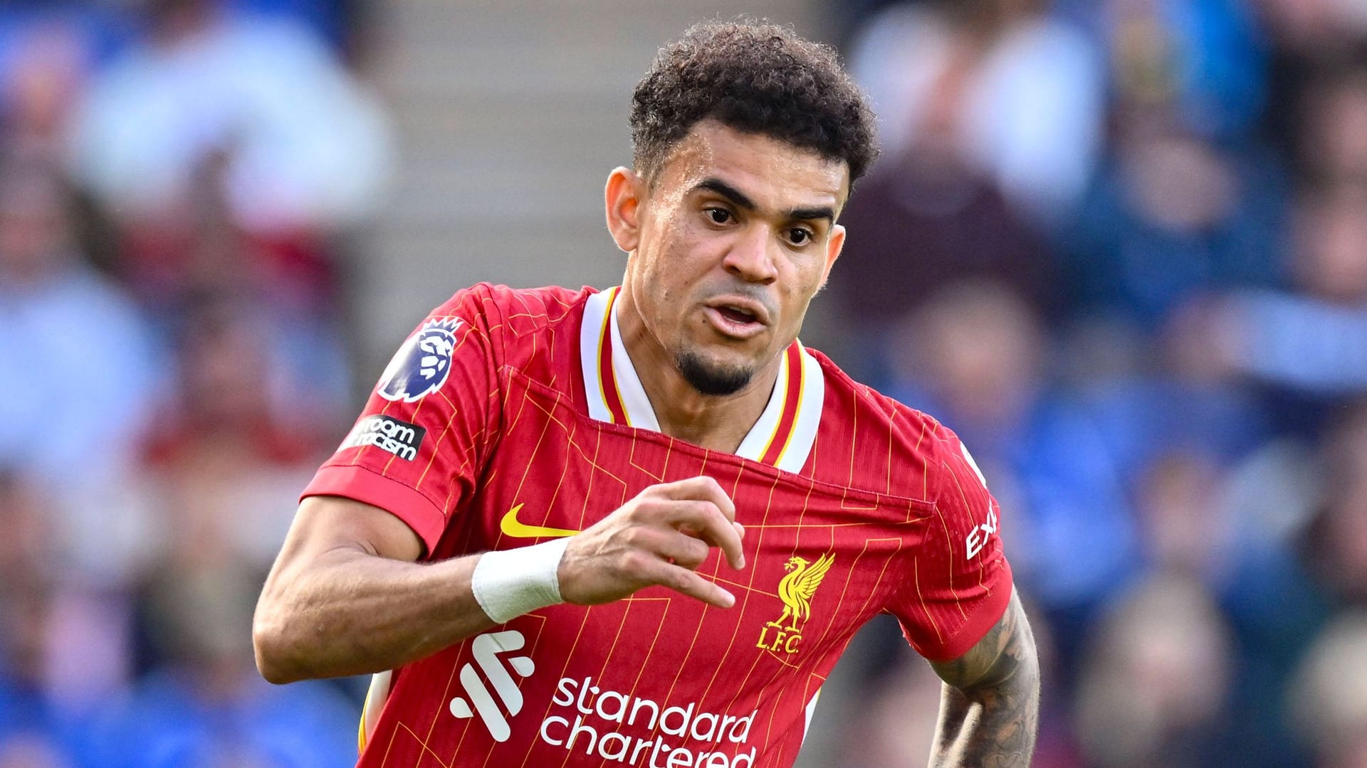 Künftig wohl im roten Trikot der Bayern: Luis Díaz steht vor dem Wechsel aus Liverpool nach München. Künftig wohl im roten Trikot der Bayern: Luis Díaz steht vor dem Wechsel aus Liverpool nach München.
