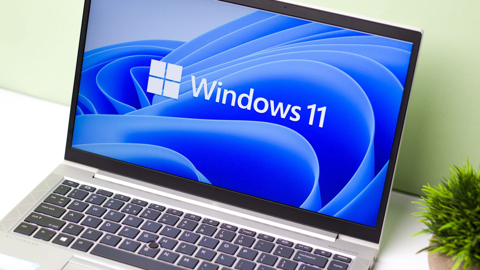 Windows 11 logo on laptop screen stock image. Windows 11 logo on laptop screen stock image.