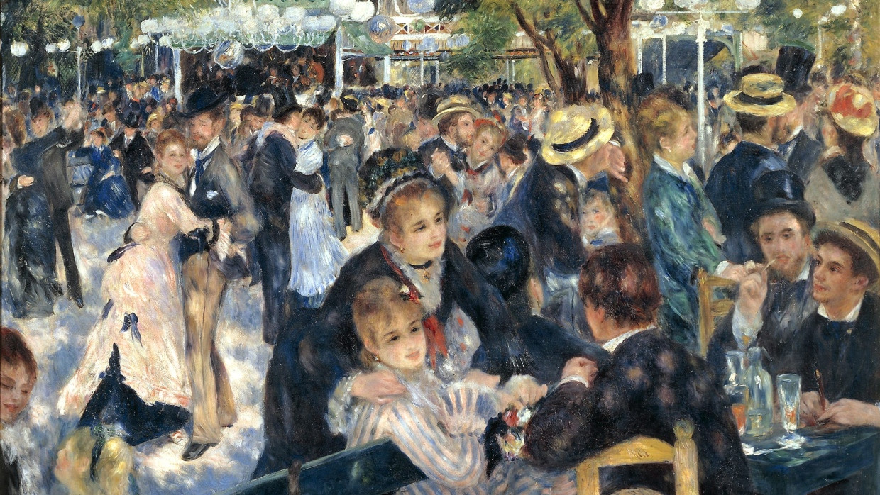 Das Pariser Bürgertum in Auguste Renoirs „Bal du moulin de la Galette“ (1876) genießt den wachsenden Wohlstand des späten 19. Jahrhunderts.