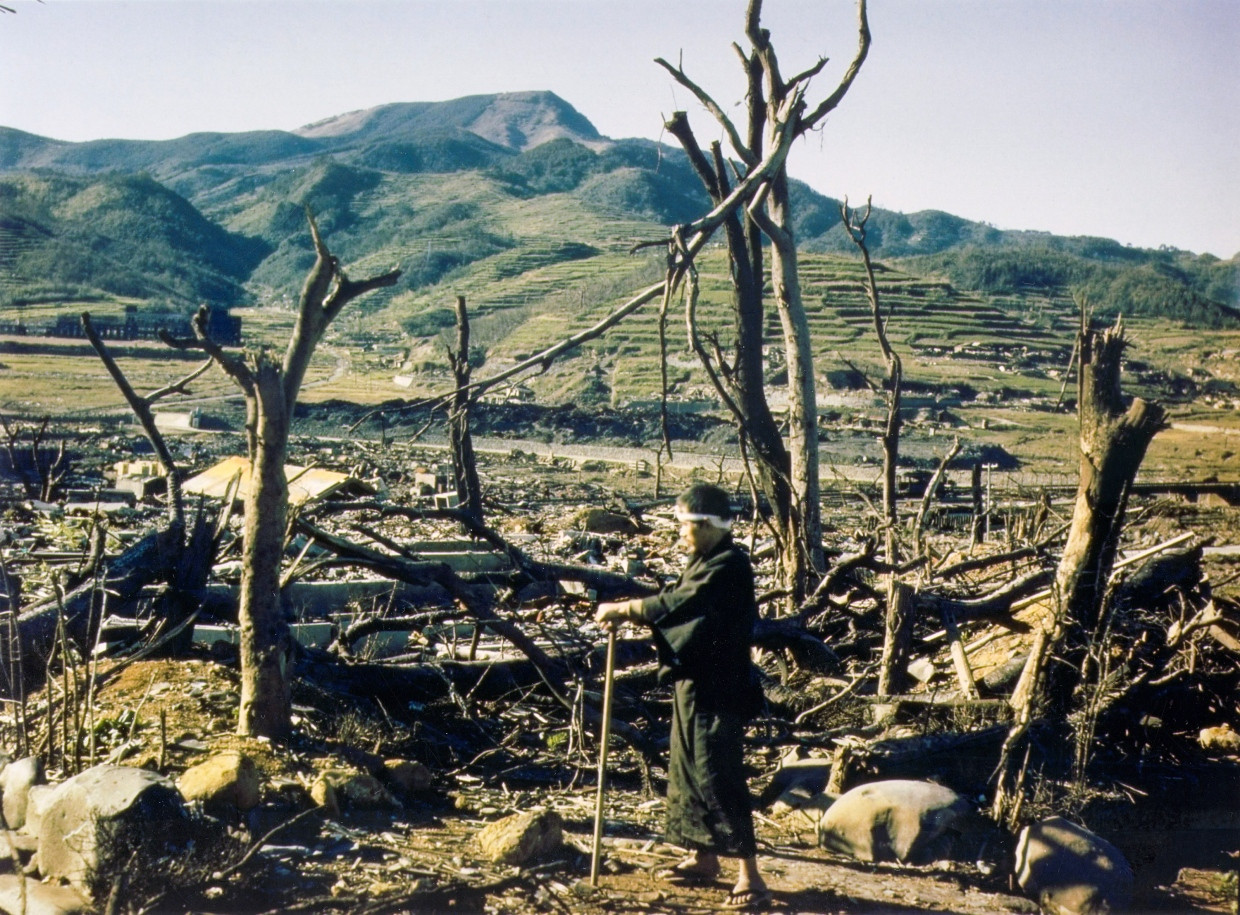 Nagasaki nach dem Atombombenangriff im August 1945