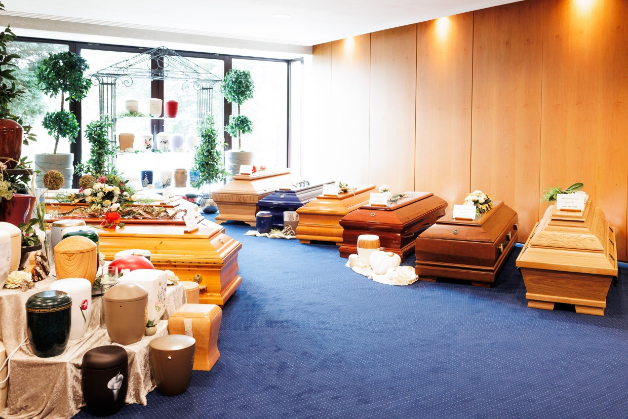 Der Ausstellungsraum des Bestattungsinstituts Brand in Alzey