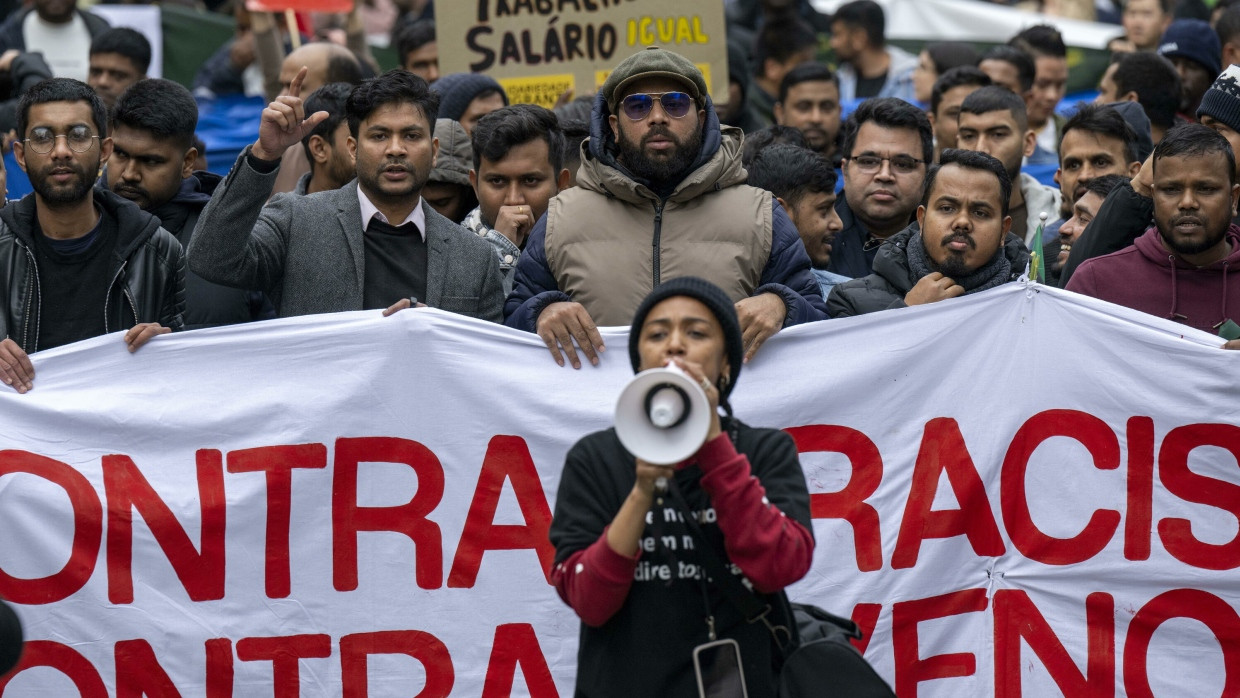 Ein Protest von Migranten vergangenen Winter in der portugiesischen Hauptstadt Lissabon